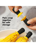 OXO Yellow/Black corn cob holders set of 8, imported from the UK