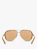 Michael Kors aviator sunglasses gold mirror pink 59mm (British brand)