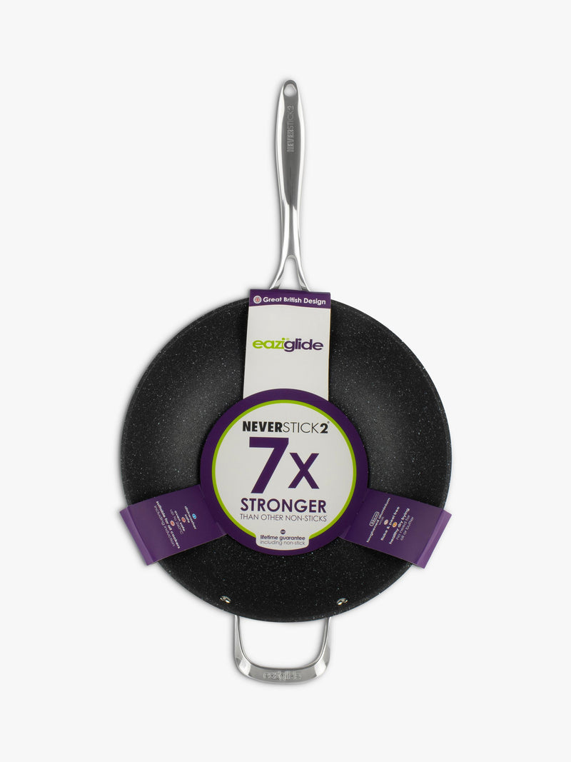 Eaziglide Neverstick2 non-stick open wok 32cm - British product