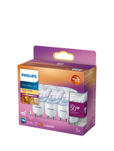 John Lewis Philips 4W GU10 LED Dimmable Spotlight Bulb Warm White Pack of 3- Buy online at McGrocer
