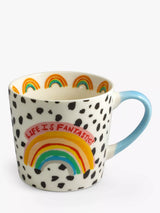 John Lewis Eleanor Bowmer Life Is Fantastic Rainbow Mug 300ml- Buy online at McGrocer