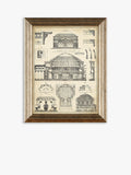 John Lewis vintage architecture framed prints set 4, imported from the UK