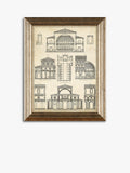 John Lewis vintage architecture framed prints set 4, imported from the UK