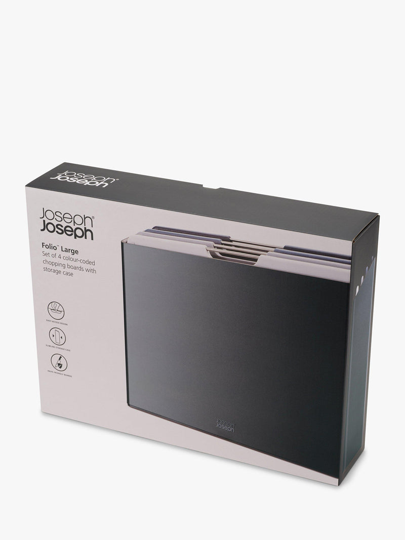 Joseph Joseph Folio chopping board set 4 large plastic boards (British brand)