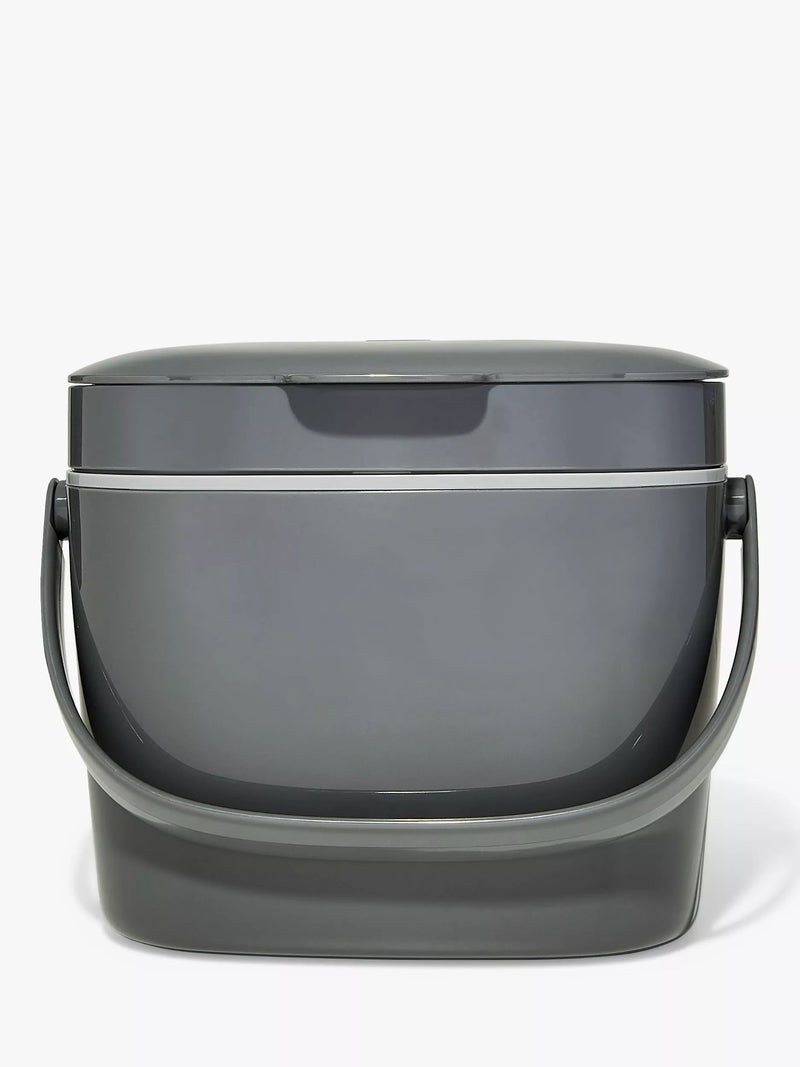 OXO large food waste compost caddy 6.6L in grey and mineral, imported from the UK