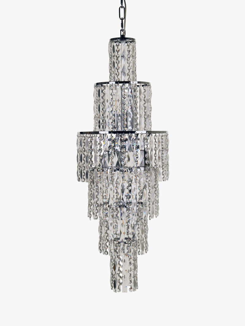 Impex crystal chandelier ceiling light clear chrome, UK version