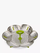 John Lewis Joseph Joseph Bloom Stainless Steel Folding Steamer Basket, Silver- Buy online at McGrocer