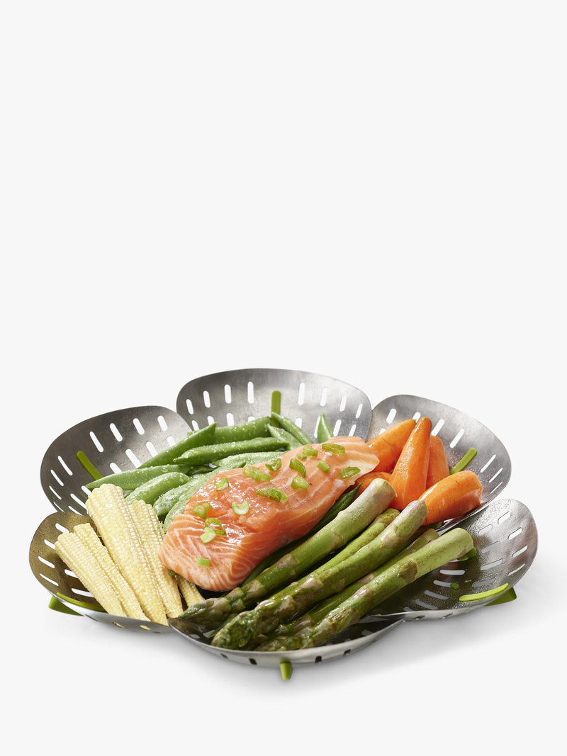 Joseph Joseph Bloom stainless steel folding steamer basket Silver, UK version