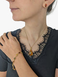 Be-Jewelled teardrop amber pendant necklace gold, imported from the UK
