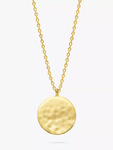John Lewis Hammered Disc Pendant Necklace in Gold- Buy online at McGrocer