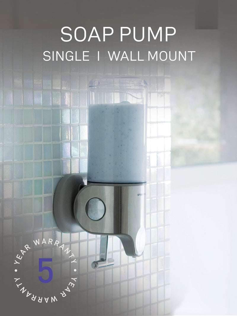 Simplehuman wall-mounted shower soap pump dispenser Single (British brand)