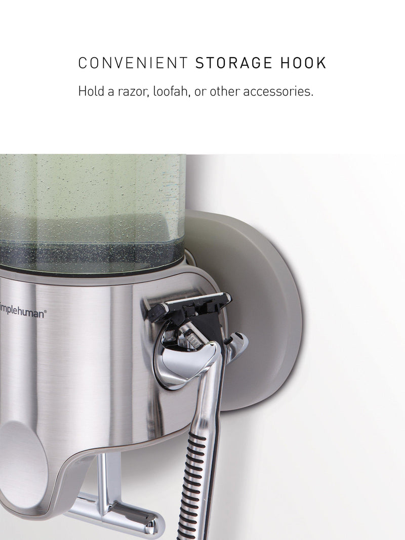Simplehuman wall-mounted shower soap pump dispenser Single (British brand)