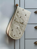 Sophie Allport Bee double oven glove in green and multi (British brand)
