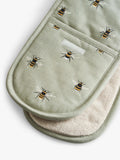 Sophie Allport Bee double oven glove in green and multi (British brand)