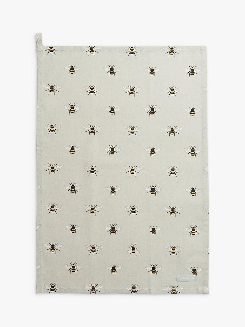 Sophie Allport bee motif cotton tea towel - British product
