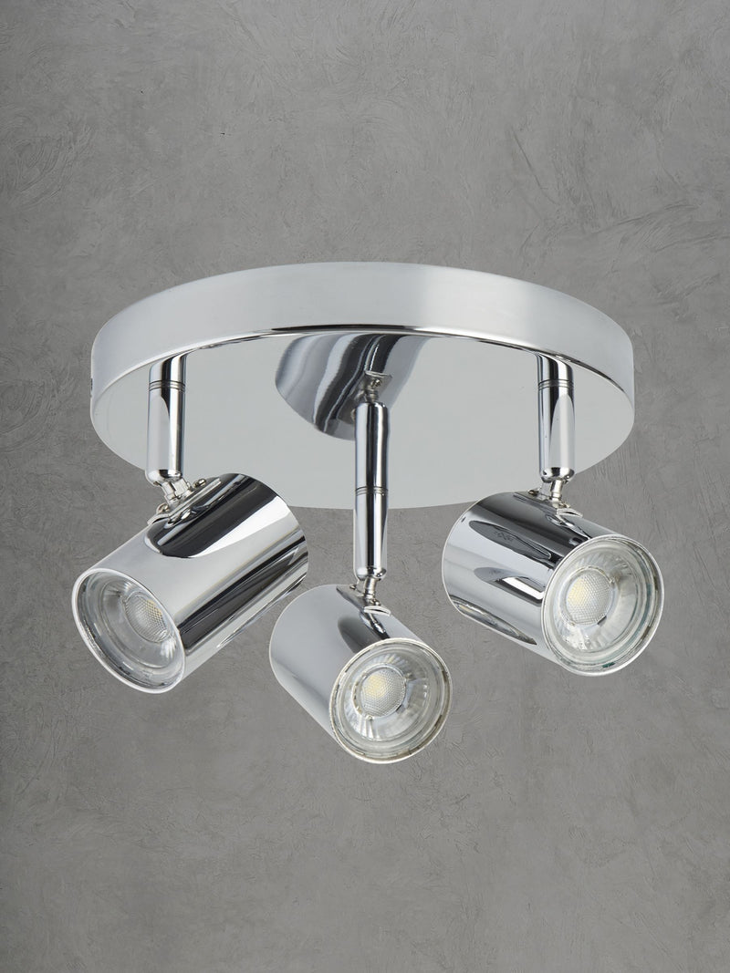 Searchlight chrome Rollo ceiling light 3 spots (British brand)