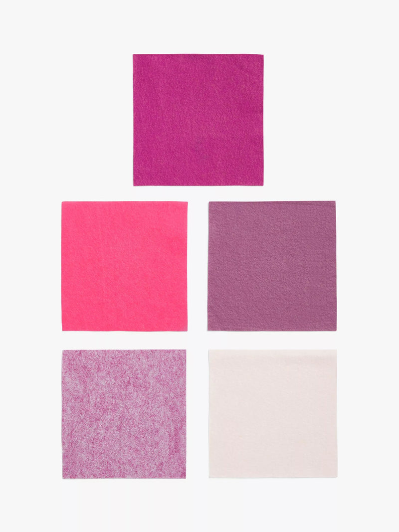 Habico felt squares pink 6x6 inches UK version