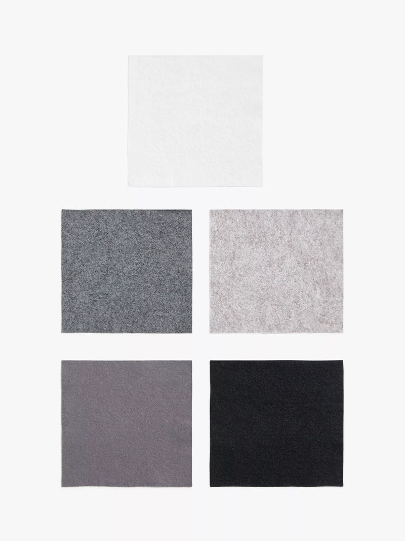 Habico black felt squares pack of 10 6x6 inches - British product