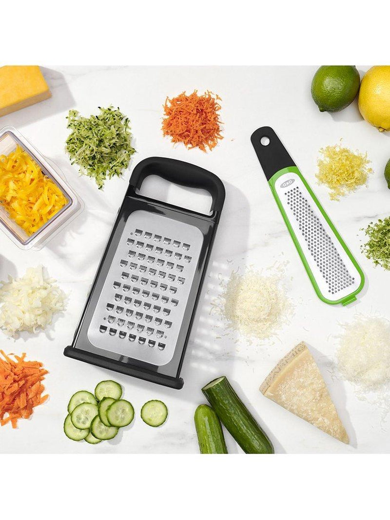 OXO box grater with slicer and zester, imported from the UK