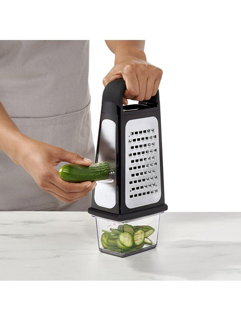 OXO box grater with slicer and zester, imported from the UK