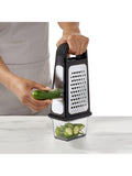 OXO box grater with slicer and zester, imported from the UK