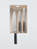John Lewis kitchen knife set 3 piece stainless steel blades, imported from the UK