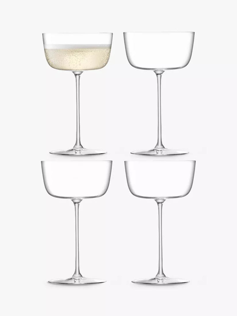 LSA International champagne saucers set of 4 240ml - British product
