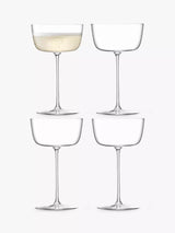 John Lewis LSA International Borough Champagne Saucer Glasses, Set of 4, 240ml, Clear- Buy online at McGrocer