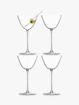 John Lewis LSA International Borough Martini Glasses Set of 4 Clear Cocktail Glasses 195ml- Buy online at McGrocer