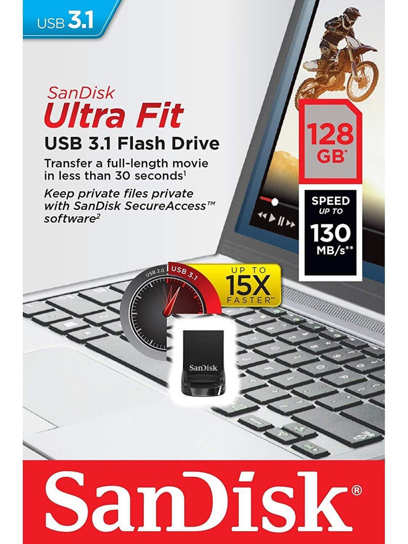 SanDisk Ultra Fit USB 3.2 128GB flash drive (British brand)