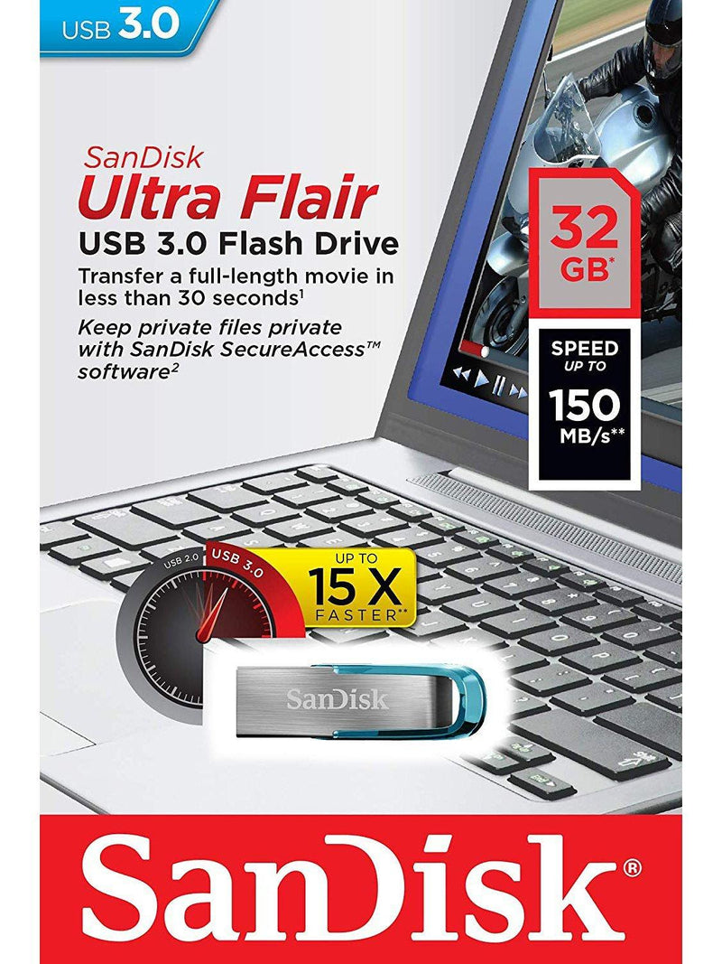 SanDisk Ultra Flair USB 3.0 32GB flash drive, UK version