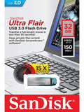 SanDisk Ultra Flair USB 3.0 32GB flash drive, UK version