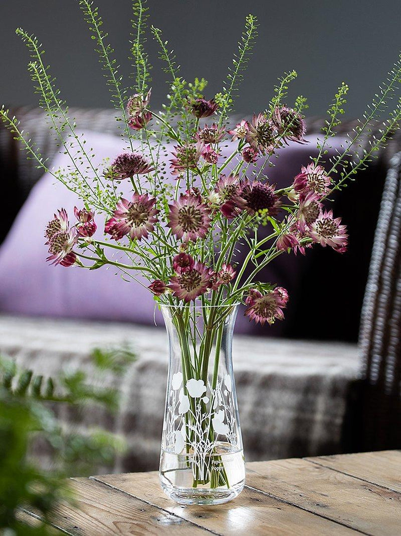 Dartington Crystal Bloom Poppy Vase Clear 18cm - British product
