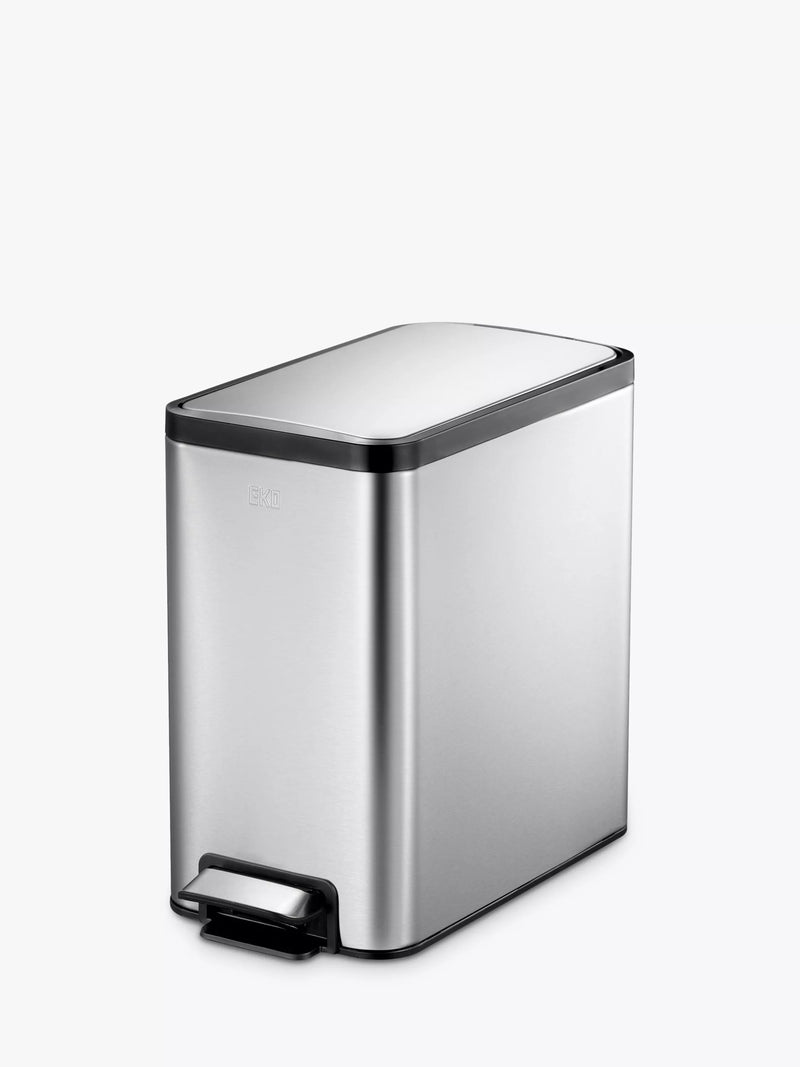 EKO Ecoslim stainless steel pedal bin 8L - British product