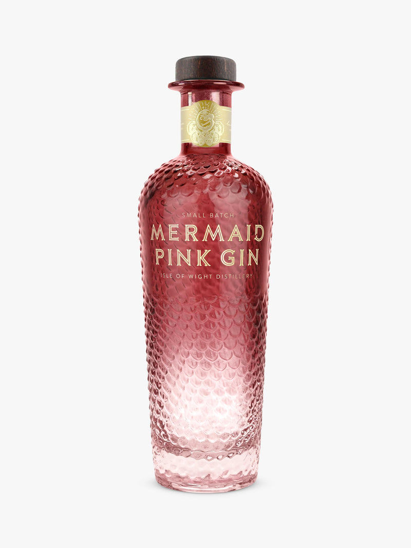Isle of Wight Distillery Mermaid Pink Gin 70cl, imported from the UK