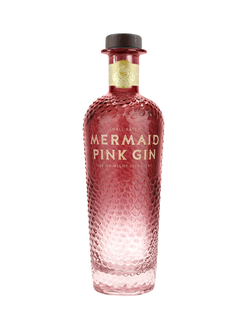 Isle of Wight Distillery Mermaid Pink Gin 70cl, imported from the UK