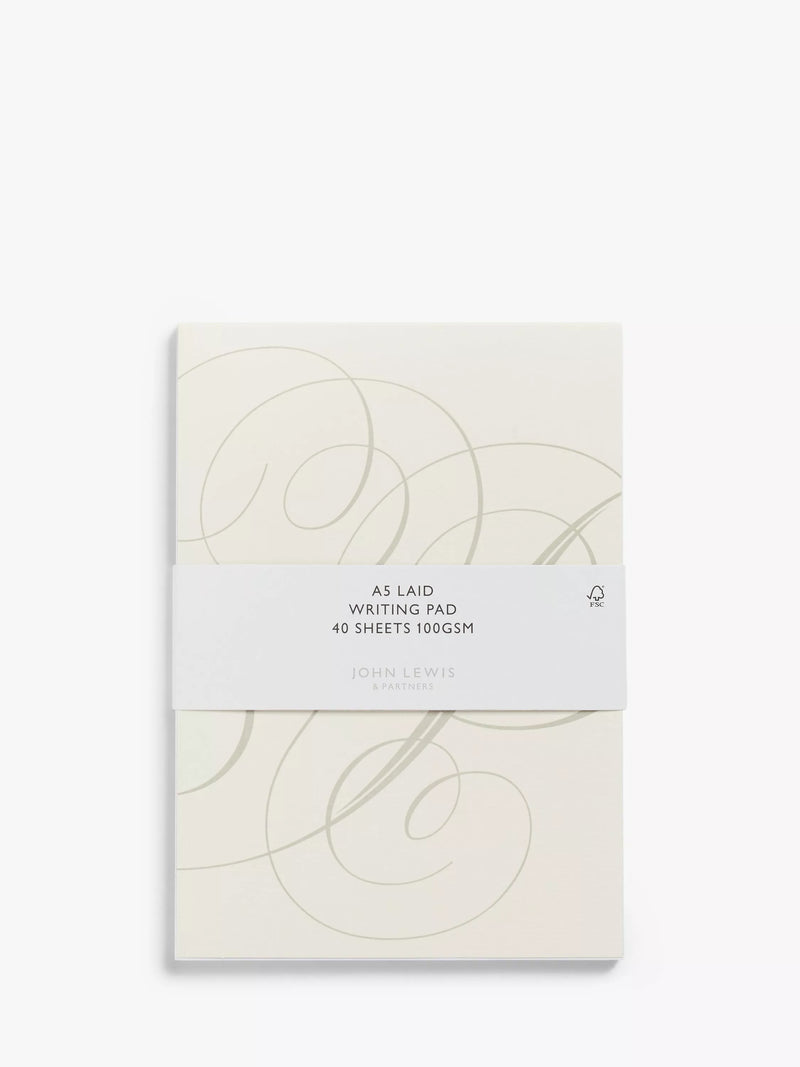 John Lewis A5 laid writing pad, UK version