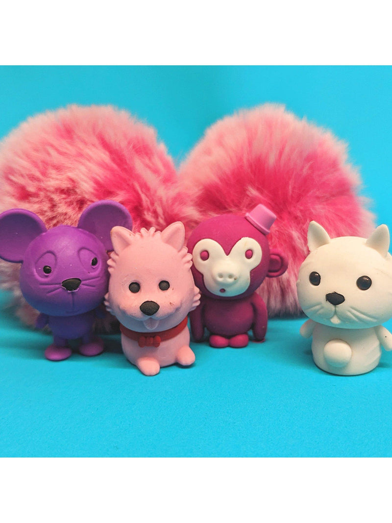 Tinc pink animal erasers pack of 4, UK version