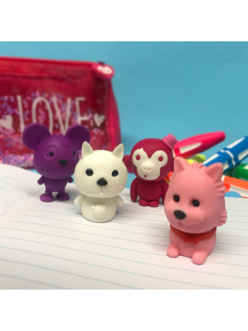 Tinc pink animal erasers pack of 4, UK version