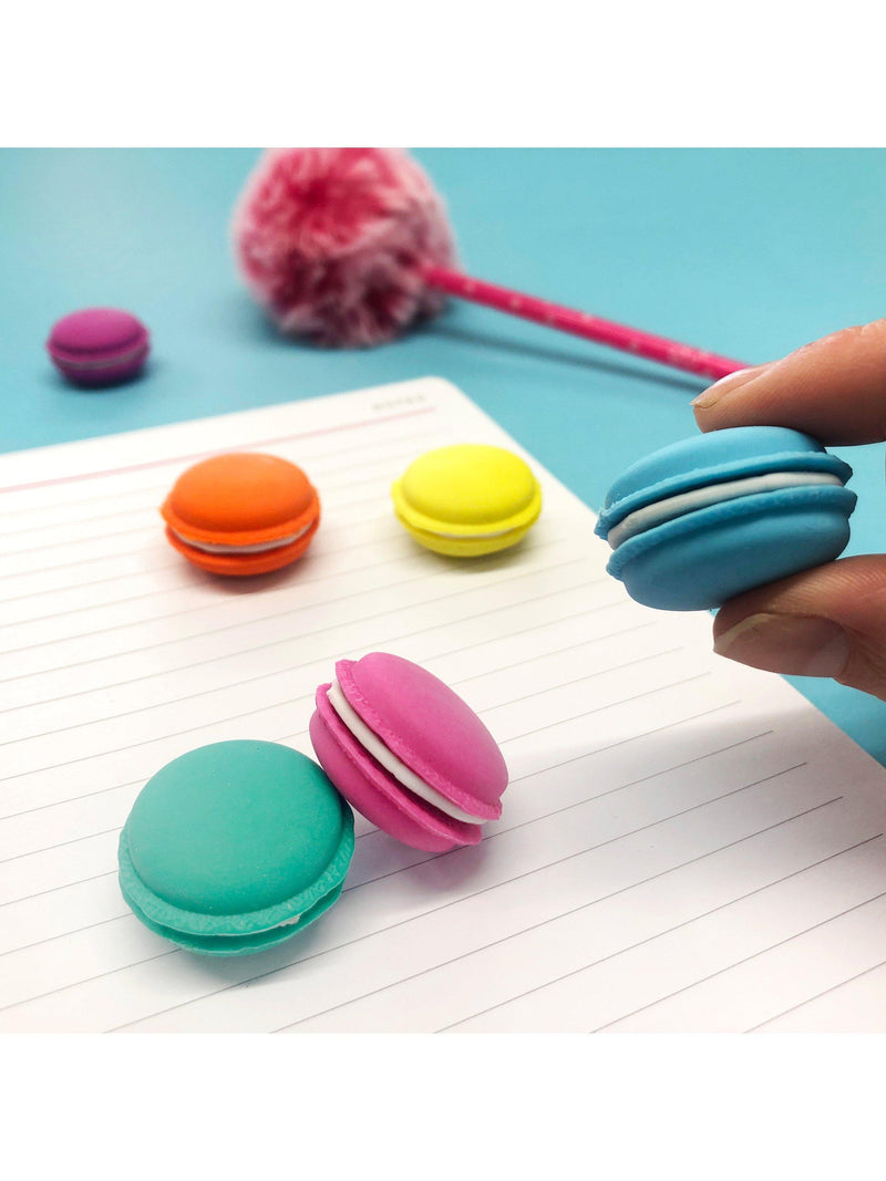 Tinc macaroon erasers set of 6 colourful erasers - British product