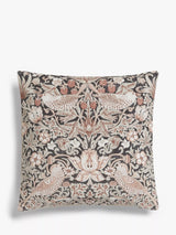 John Lewis Morris & Co. Strawberry Thief Square Velvet Cushion 50 x 50cm- Buy online at McGrocer