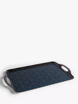 John Lewis John Lewis Geometric Pattern Large Melamine Tray 48cm Navy/Gold- Buy online at McGrocer