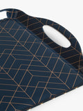 John Lewis geometric melamine tray 48cm navy gold - British product