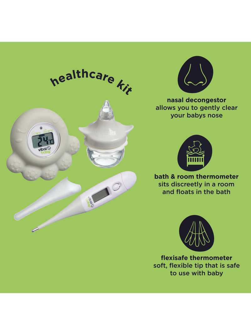 Vital Baby healthcare kit with nasal decongester and thermometer (British brand)