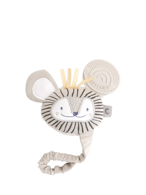 Sensory Lion Teething Toy with Crinkly Ear and Rattle