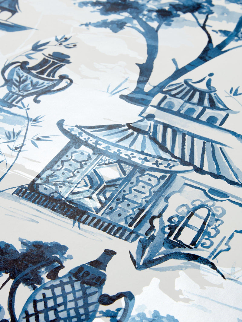 John Lewis Pagoda wallpaper in blue, 10m roll - British product