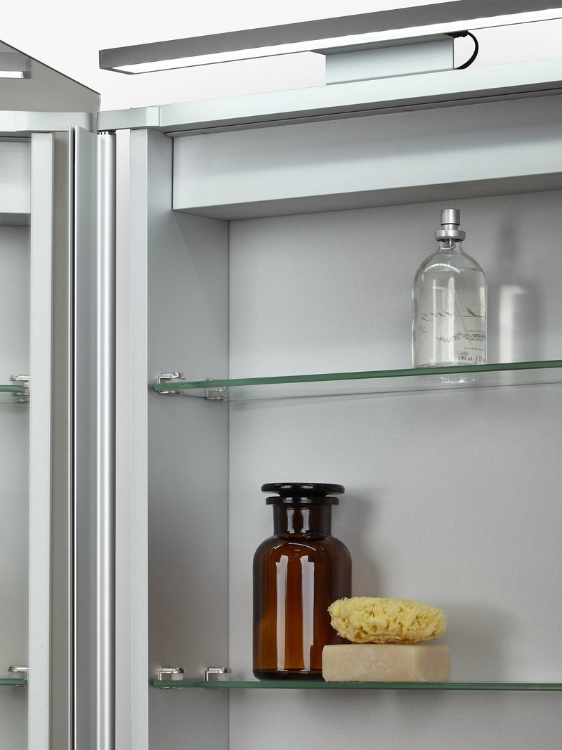 John Lewis Ariel single mirrored illuminated bathroom cabinet H72xW50xD17.5cm, UK version