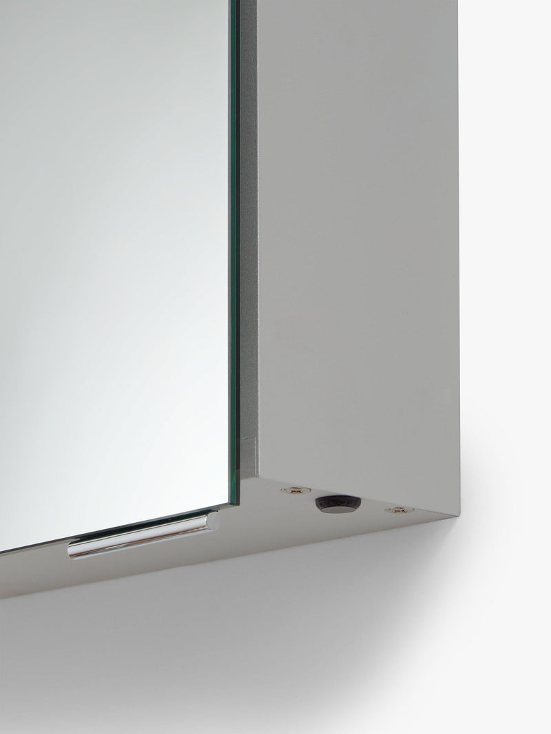 John Lewis Ariel single mirrored illuminated bathroom cabinet H72xW50xD17.5cm, UK version