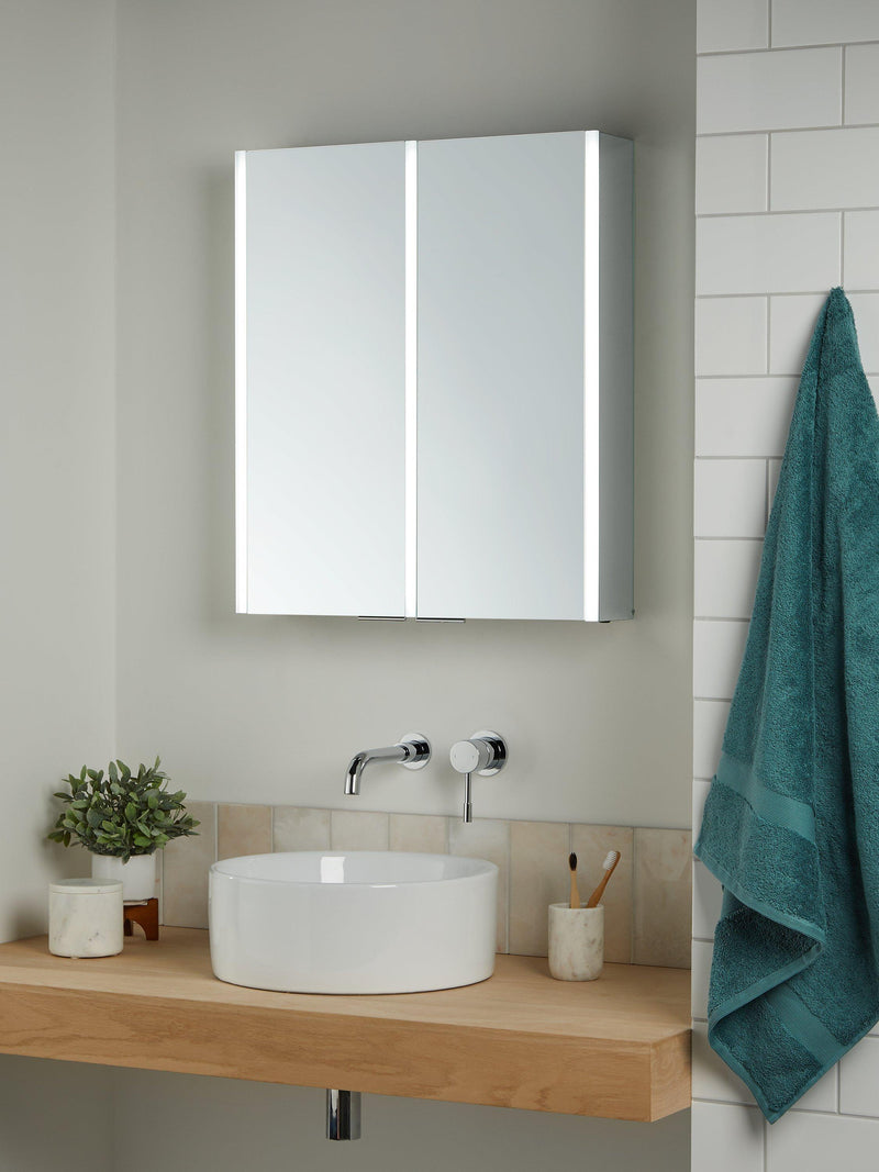 John Lewis mirrored illuminated bathroom cabinet H70xW60xD13cm, imported from the UK
