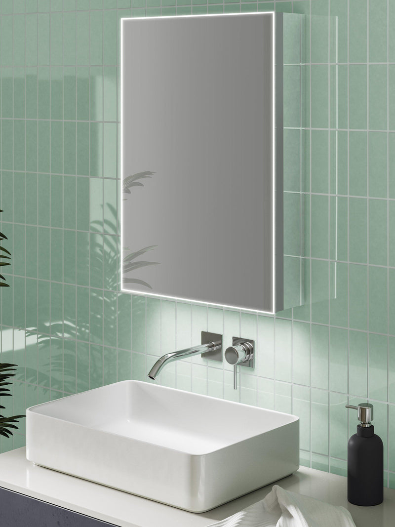 John Lewis Aspect mirrored illuminated bathroom cabinet H70cm, UK version